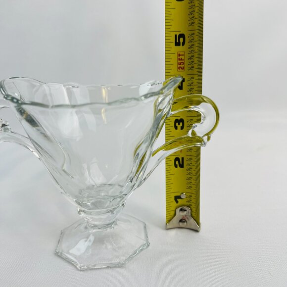 Heisey Waverly Vintage Footed Open Sugar Bowl & Creamer Set Elegant Clear Glass - Picture 7 of 10